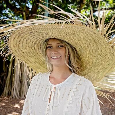 Sombrero de hoja de palma – Sombrero de paja marroquí hecho a mano (2 tallas)