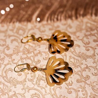 Boucles d'oreilles Feuille & Eventail Perles Swarovski Fête des mères Cadeau Maman Cadeau Maîtresse