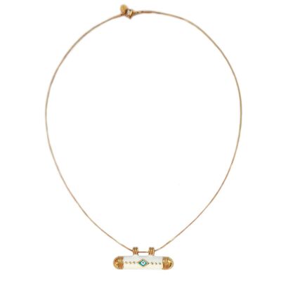Chain evil eye white bar