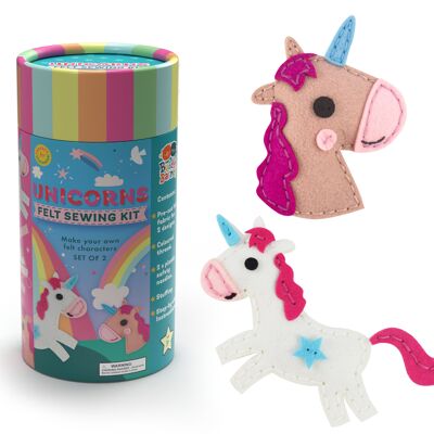 Kit de couture en feutre tube - Licornes