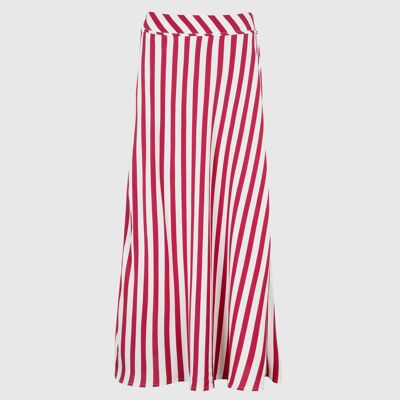 GALVILY LONG SKIRT raspberry stipe