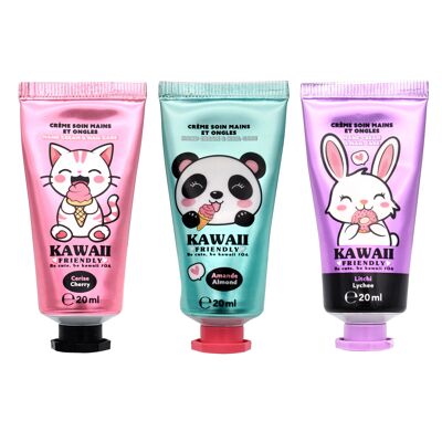 Set of 3 KAWAII FRIENDLY hand & nail creams 20 ml