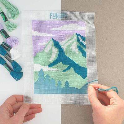 Kit de lienzo - Montañas 13x18cm