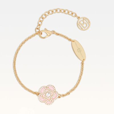 MB Signature Gold-Plated Blush Rose Camélia Pearl Bracelet