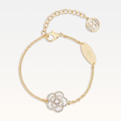 MB Côte d'Azur Gold-Plated Blanc Camélia Crystal Bracelet