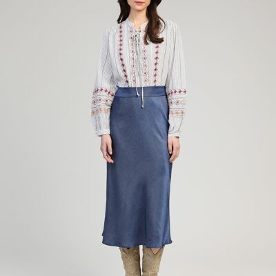 GANDIA indigo MIDI SKIRT