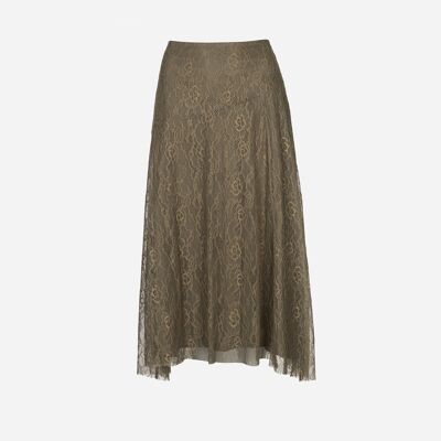 JUNEY khaki MIDI SKIRT