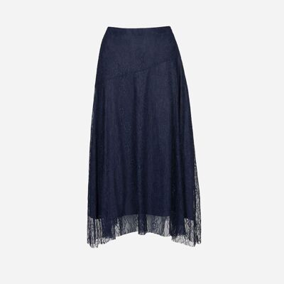 JUNEY navy MIDI SKIRT