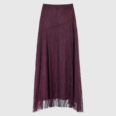 JUNEY MIDI SKIRT in plum