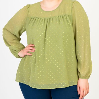 Plus size polka dot blouse (C6579&VERT)