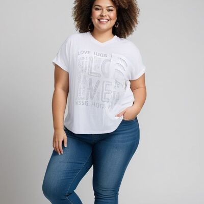 Plus size white t-shirt (C8012)