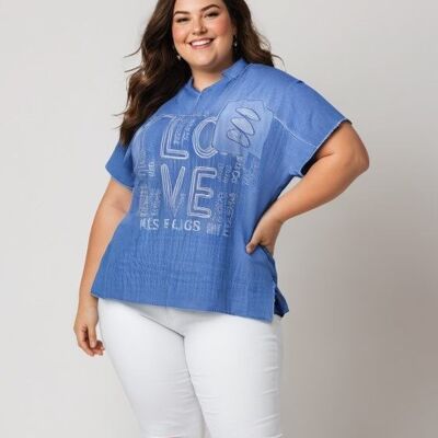 Plus size blue t-shirt (C8012)