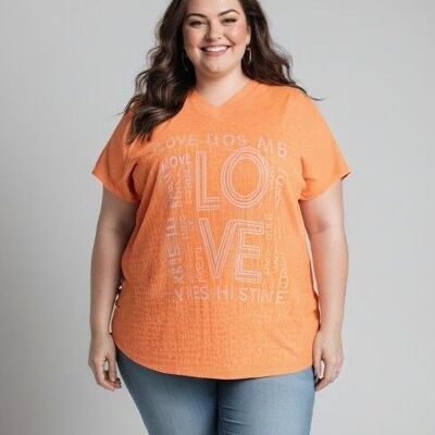 Plus size orange t-shirt (C8012)