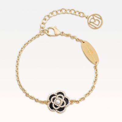 MB Signature Gold-Plated Noir Camélia Bracelet