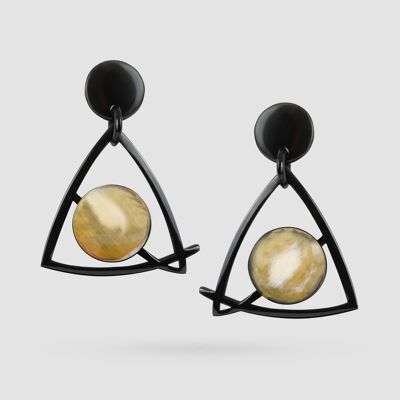 Boucles d'oreilles en corne de buffle et résine