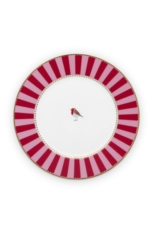 PIP - Assiette à pain Love Birds Rouge/Rose - 17cm