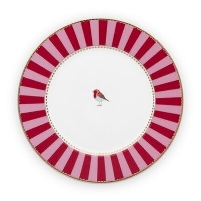 PIP - Plato de pan rojo / rosa Love Birds - 17cm