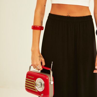 Long Black Ruffled Skirt