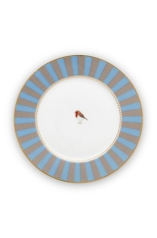 PIP - Assiette à pain Love Birds Bleu/Kaki - 17cm