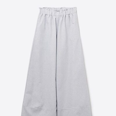 pantaloni a righe blu con gamba extra larga