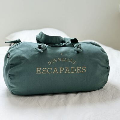 Duffel bag “Nos Belles Escapades” eucalyptus