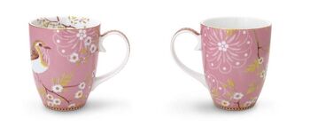 Grand mug Floral2 Oiseau Rose - 35cl