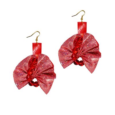 RED SPERLONGA EARRINGS HANDMADE IN ITALY