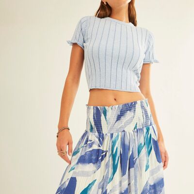 Cold Leaves Elastic Waist Skirt