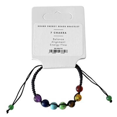 Bracciale con perle rotonde energetiche dei 7 chakra