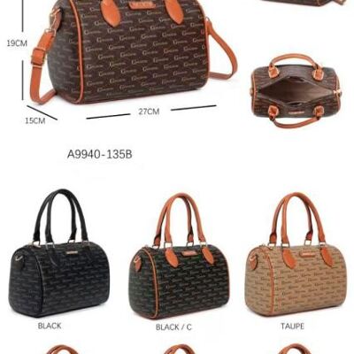 Bolso Maletín Sintético de Mujer con Bolsillo Trasero y Asas Cortas