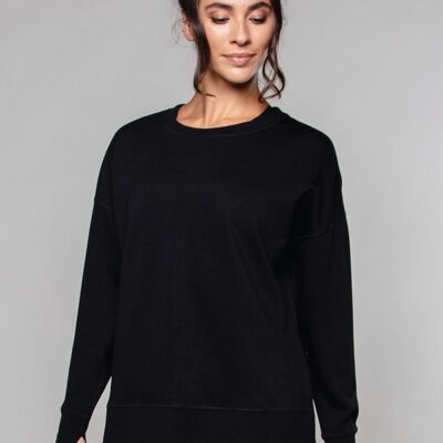 Supersoft Longline Sweatshirt Black