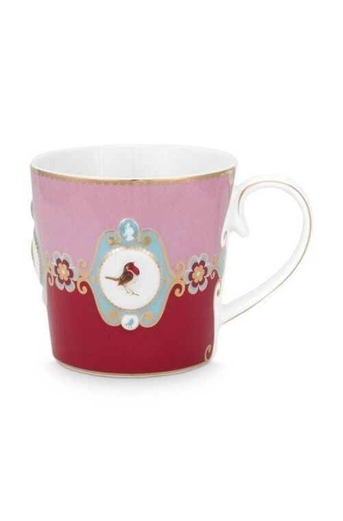 Love Birds Grand mug Médaillon Rouge/Rose - 250ml - PIP STUDIO