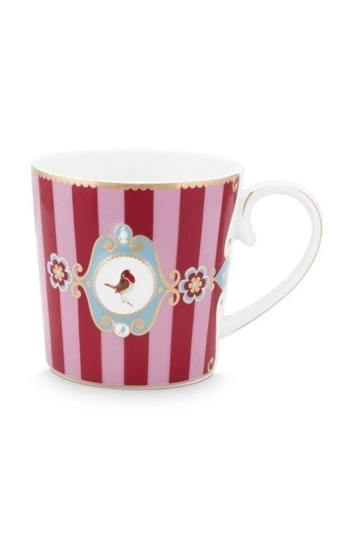 PIP - Love Birds Grand mug Bande Rouge/Rose - 250ml