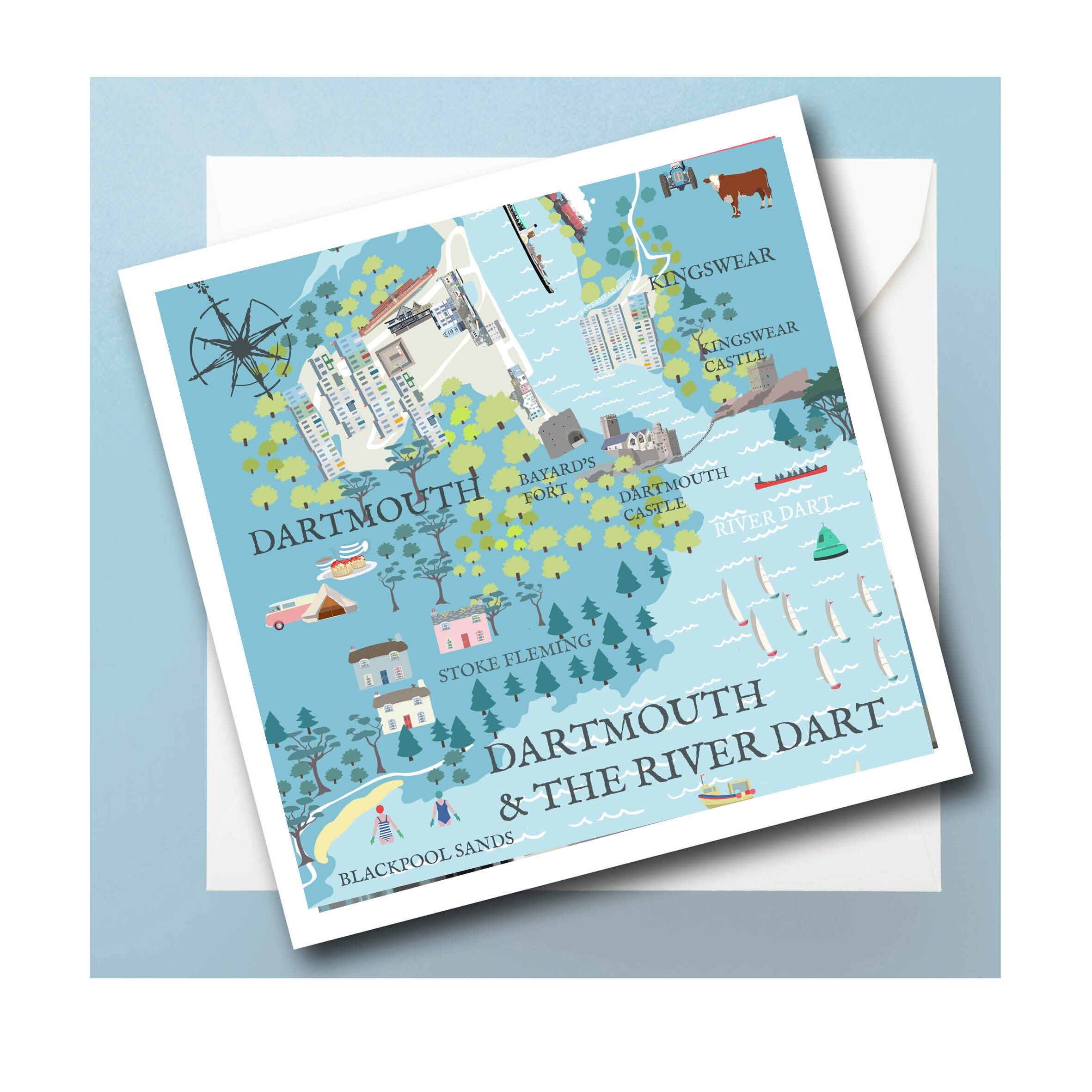 Biglietto d'auguri RIVER DART MAP