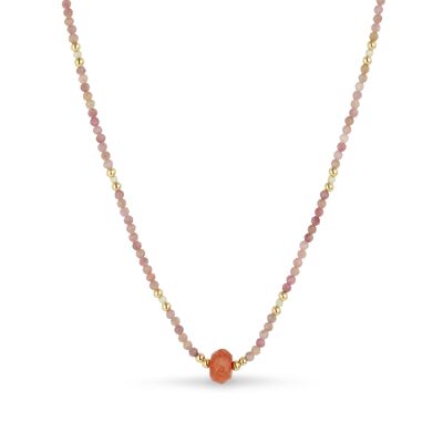 Coral & Pink Natural Stone Necklace