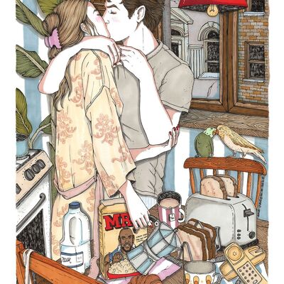 Breakfast Couple - Art Print (21x30cm)