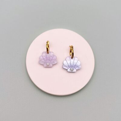 Hoop Earrings - Pearly Shells and Pearl
