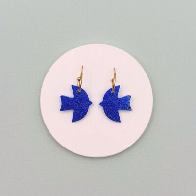 Pendientes de aro con forma de pájaro grande