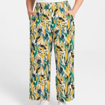 Plus size green printed pants (B239)