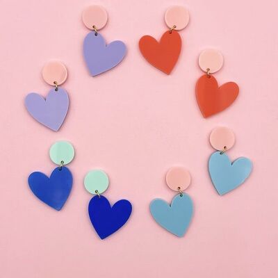 Two-tone Heart Earrings