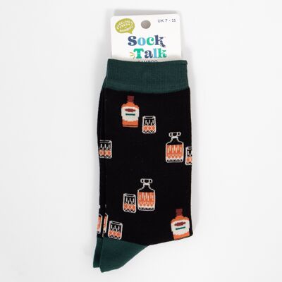Chaussettes en bambou pour hommes - Noir, whisky
