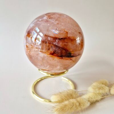 XL Fire Quartz Crystal Ball – 100mm (1560 grams) Statement piece Hematoid Quartz Sphere