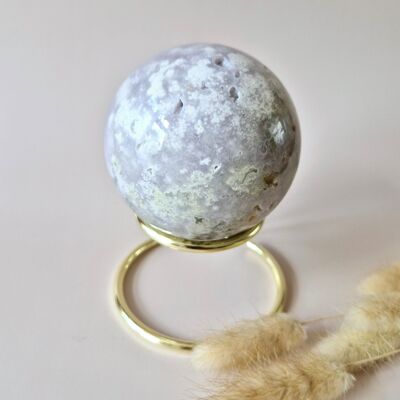 Crystal Gemstone Druzy Pink Amethyst Ball on Stand (80mm 723gram)