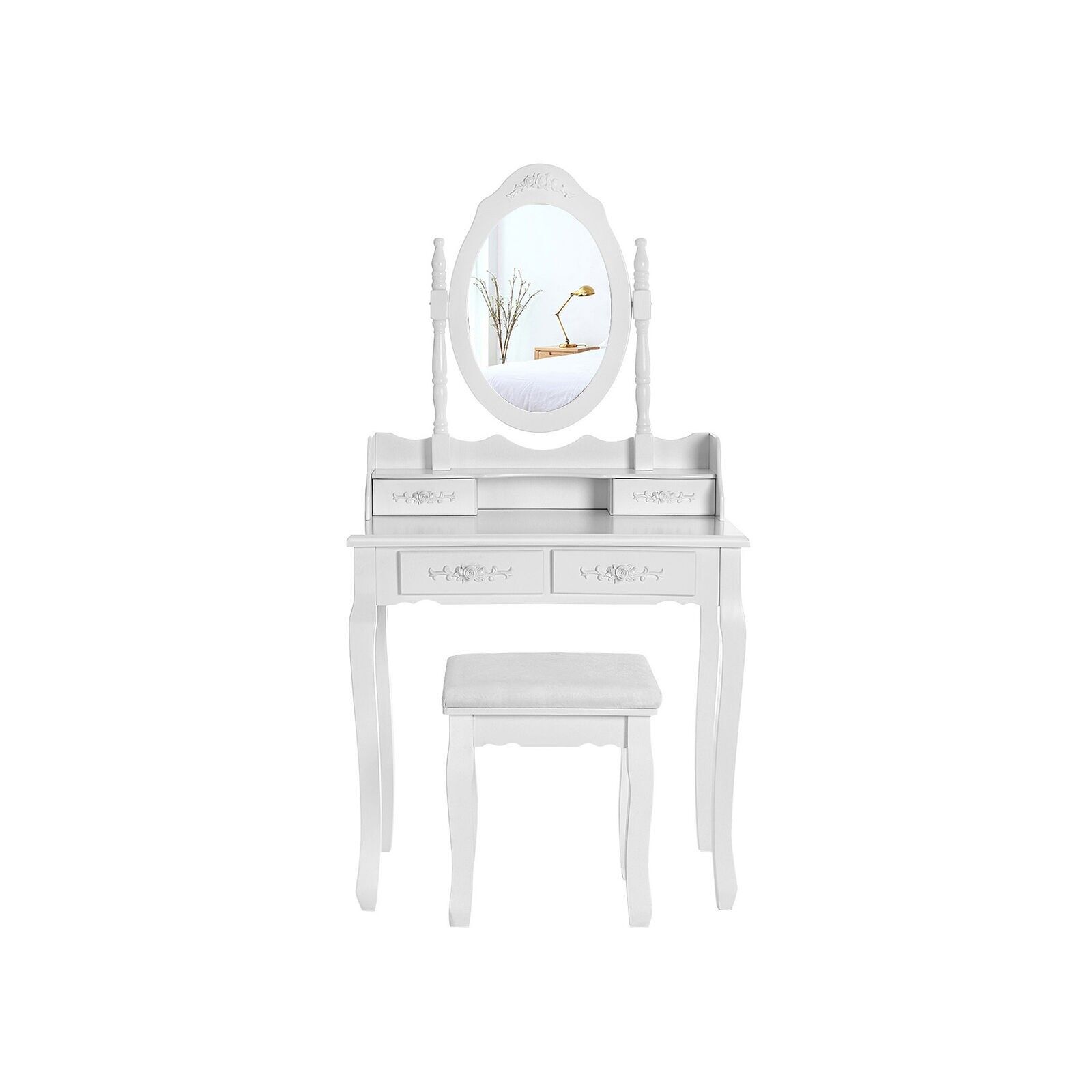 Coiffeuse chic avec miroir rotatif