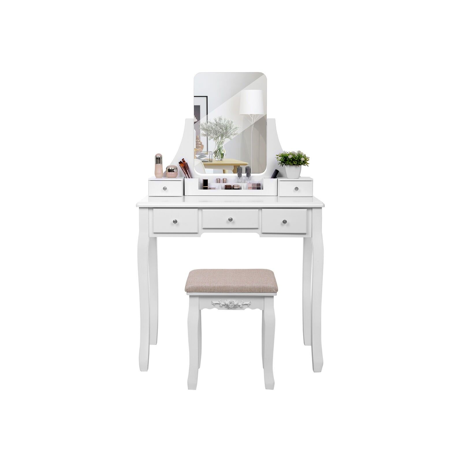 Striking dressing table with 5 drawers