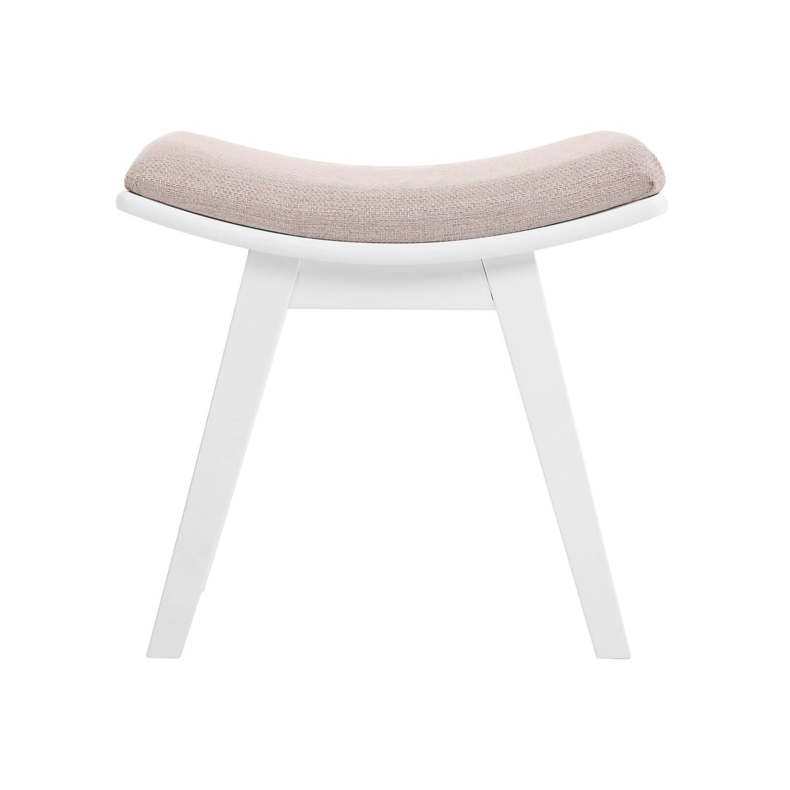 Tabouret rembourré concave blanc-beige