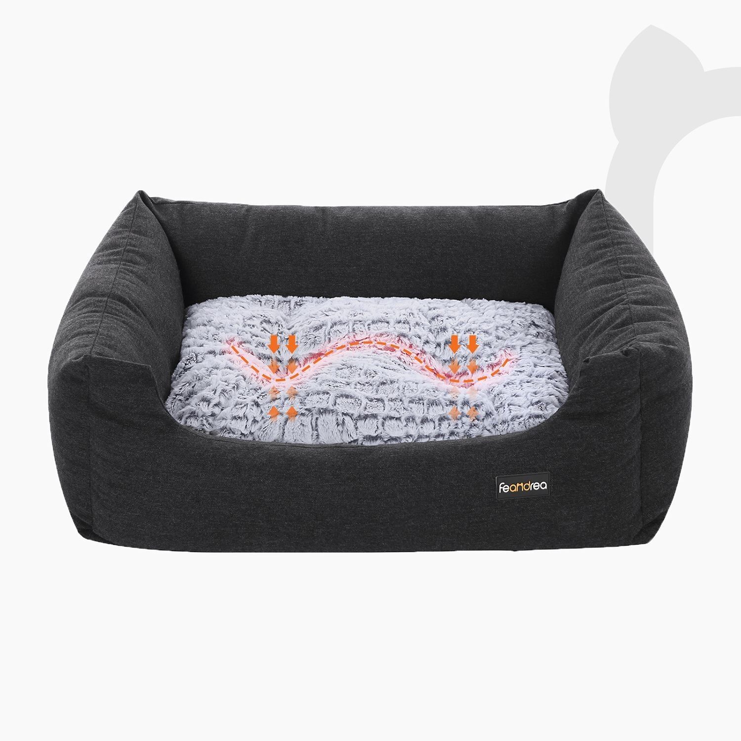 Lit pour chien avec coussin réversible 60 x 50 x 20 cm