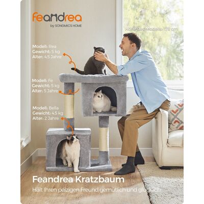 Scratching post 101 cm with large platform light gray