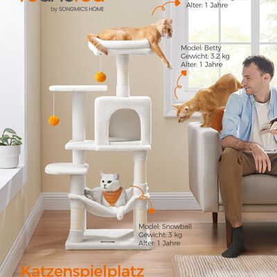 Scratching post hammock cave cream white