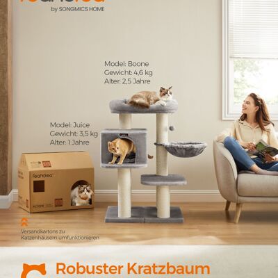 Compact scratching post 107 cm light gray
